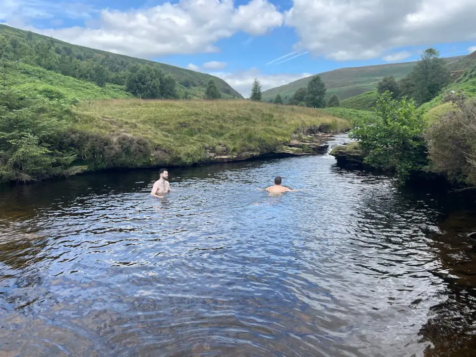 slippery stones wild swimming spot peak district