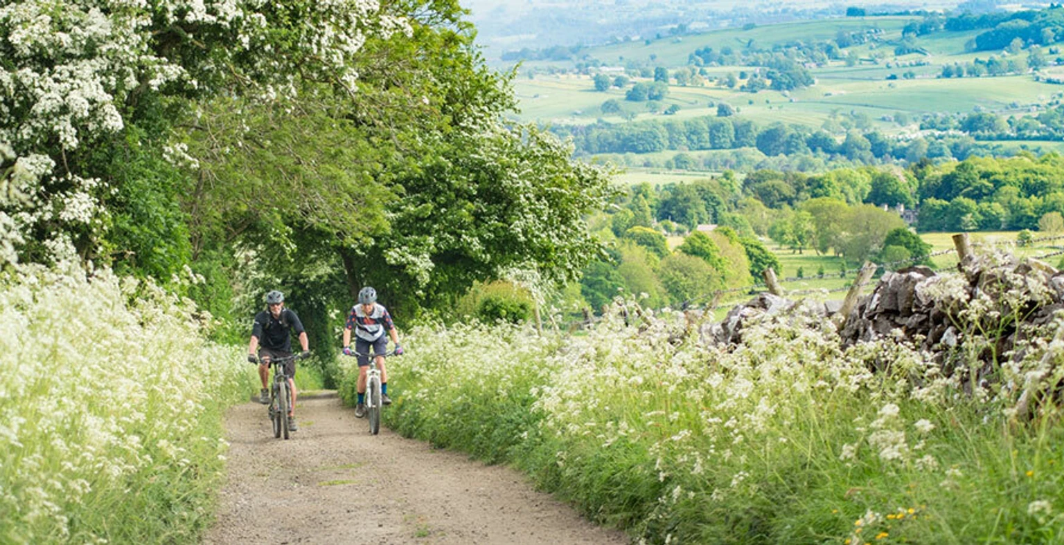 Cycling at Great Longstone in the Peak