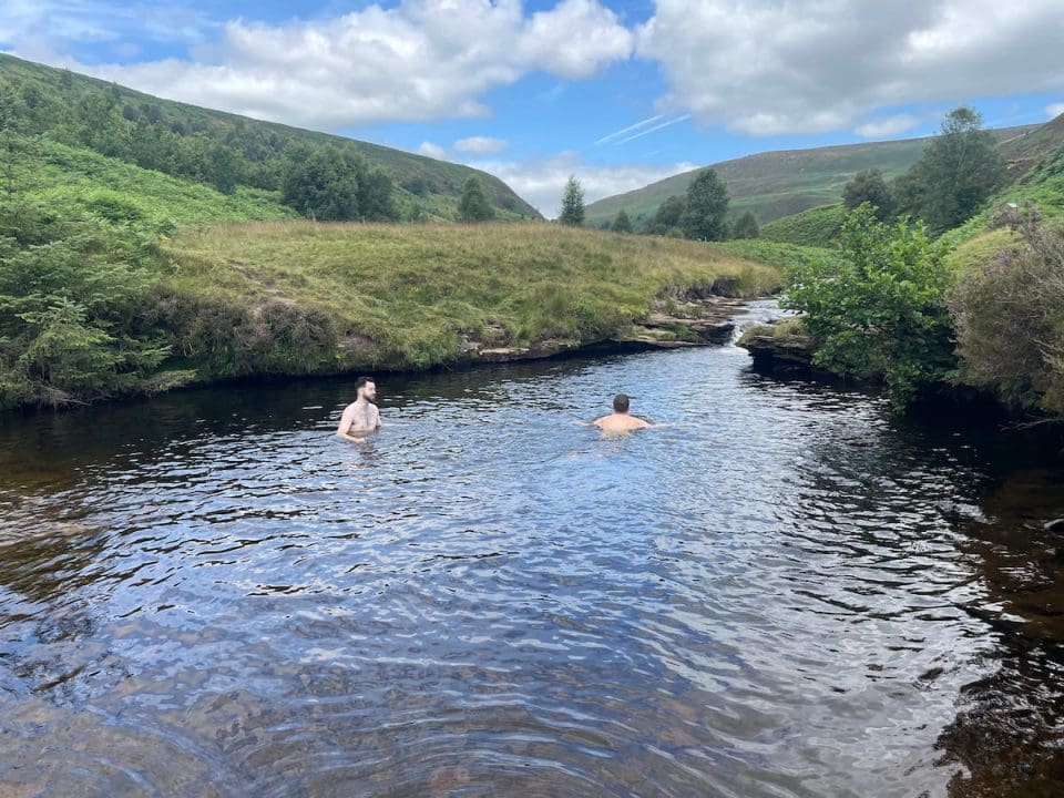 slippery stones wild swimming spot peak district